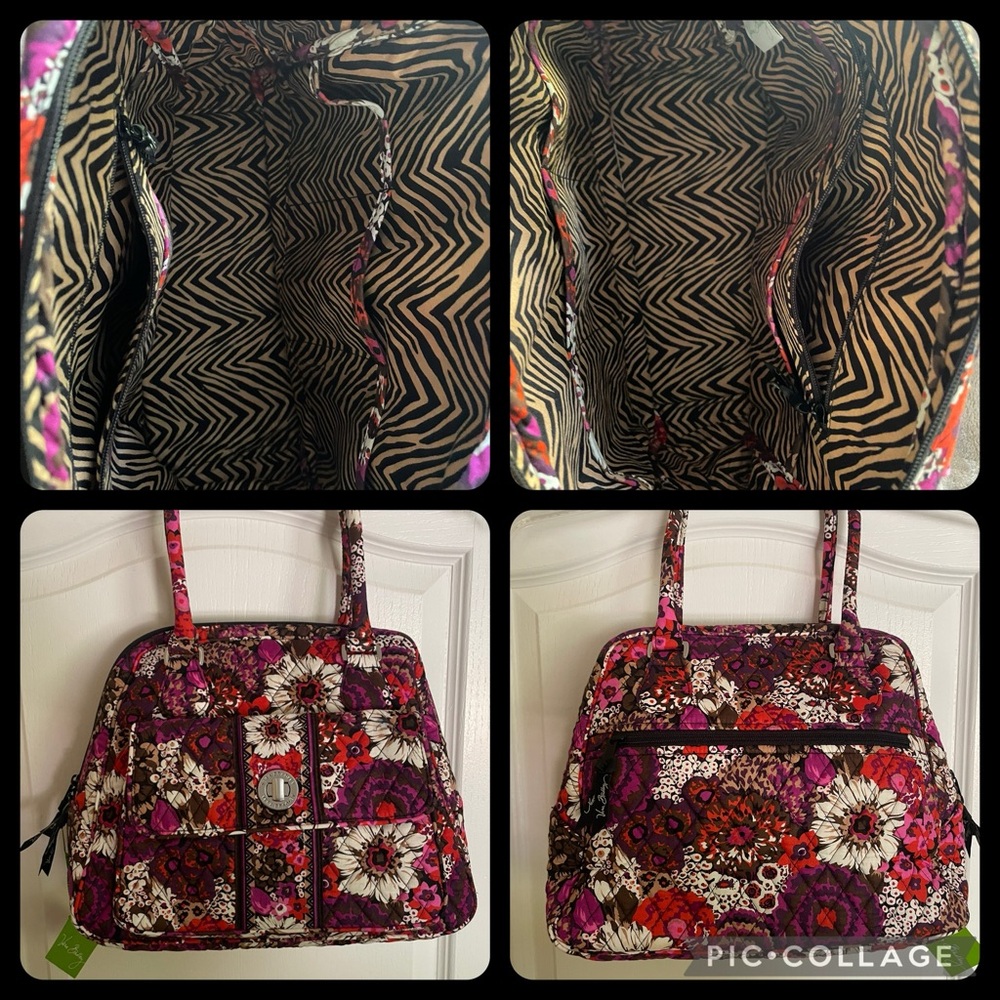 NEW with Tags VERA BRADLEY turn lock Rosewood satchel
